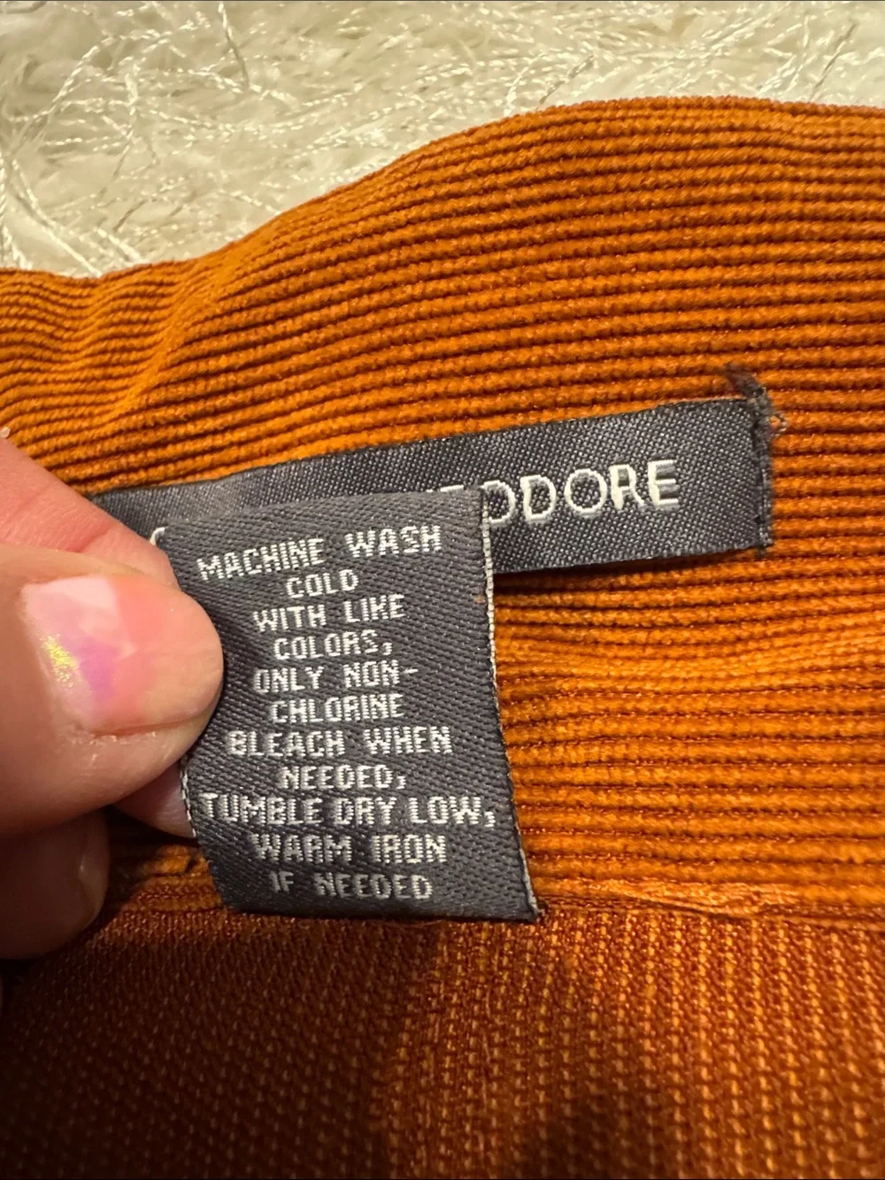 Chelsea & Theodore Corduroy A-Line Skirt in Rust